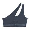 Puma Solid Logo Comfortable Fashion Asymmetrical Sports Bra Women Underwear Midnight-Blue 526816-24