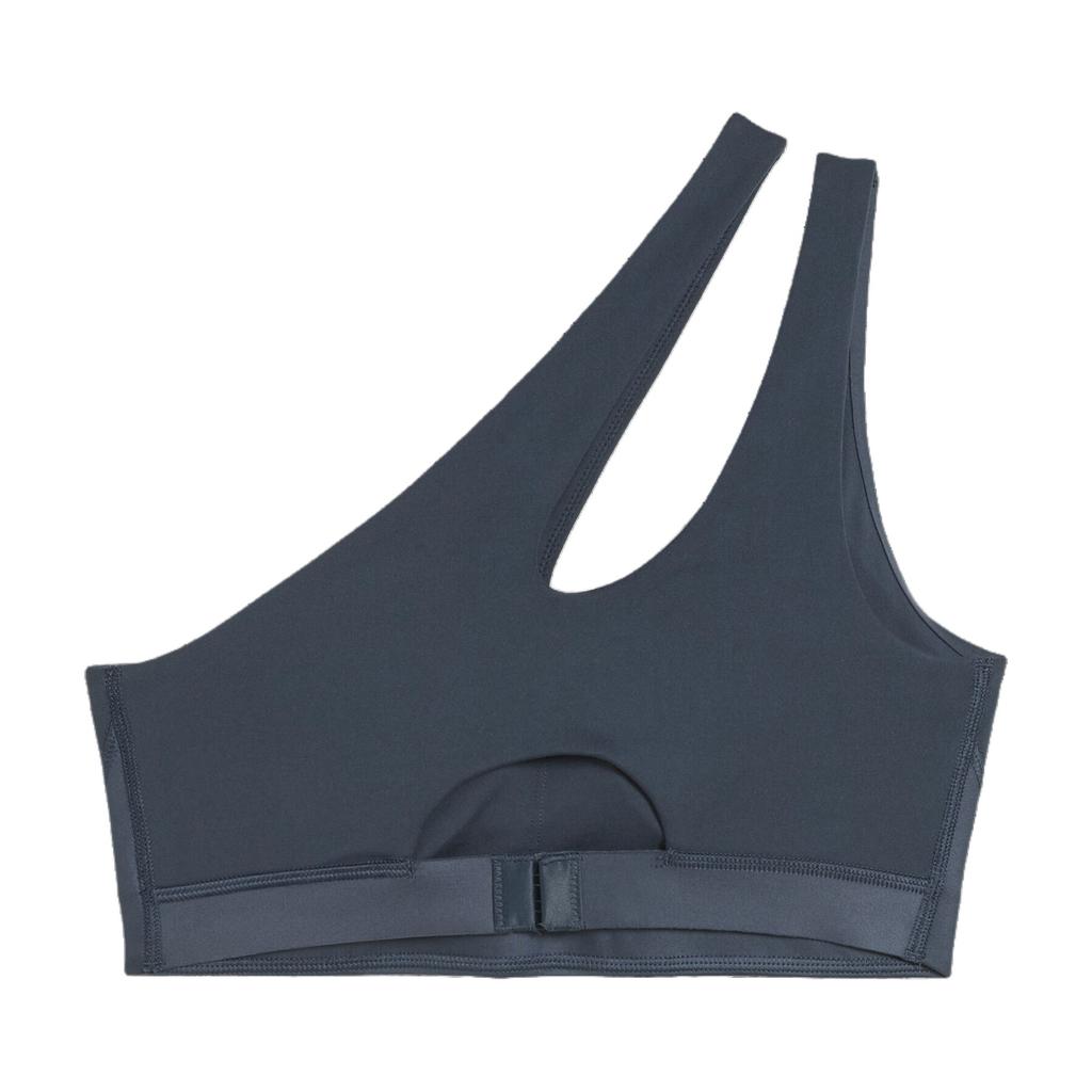 Puma Solid Logo Comfortable Fashion Asymmetrical Sports Bra Women Underwear Midnight-Blue 526816-24