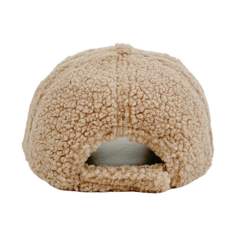 Cross-border Trendy 100% Polyester 6-Panel Baseball Cap Women's Adults Velvet Warm Duck Tongue Hat Autumn Winter Solid Color