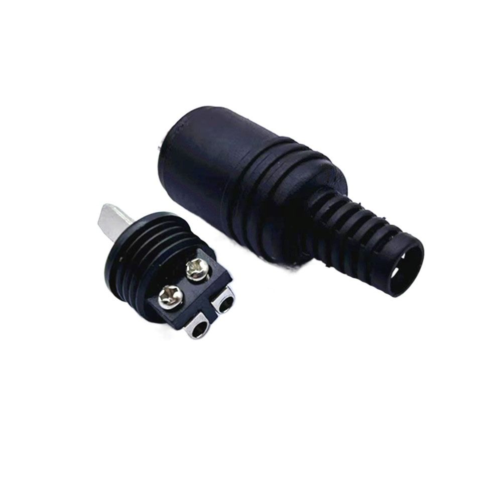 Docking Plug 2 Pin Black DIN Plug 2 Pin Connector Power Audio Lamp Signal Plug Adapters