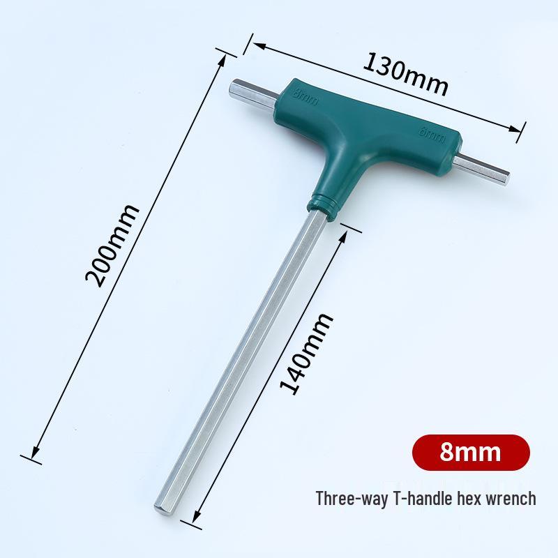 3-in-1 T-Handle Allen Wrench with Plastic Handle - Multi-Functional Flat Head Hex Tool