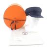 Excellent HERMES Casquette Garate Serie Metal Hat Navy Raffia Women Used