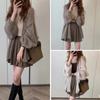 Soft Waxy Single-breasted Sweater Knitted Loose Cardigan Women's Spring and Autumn Solid Color Long-sleeved Jacket
