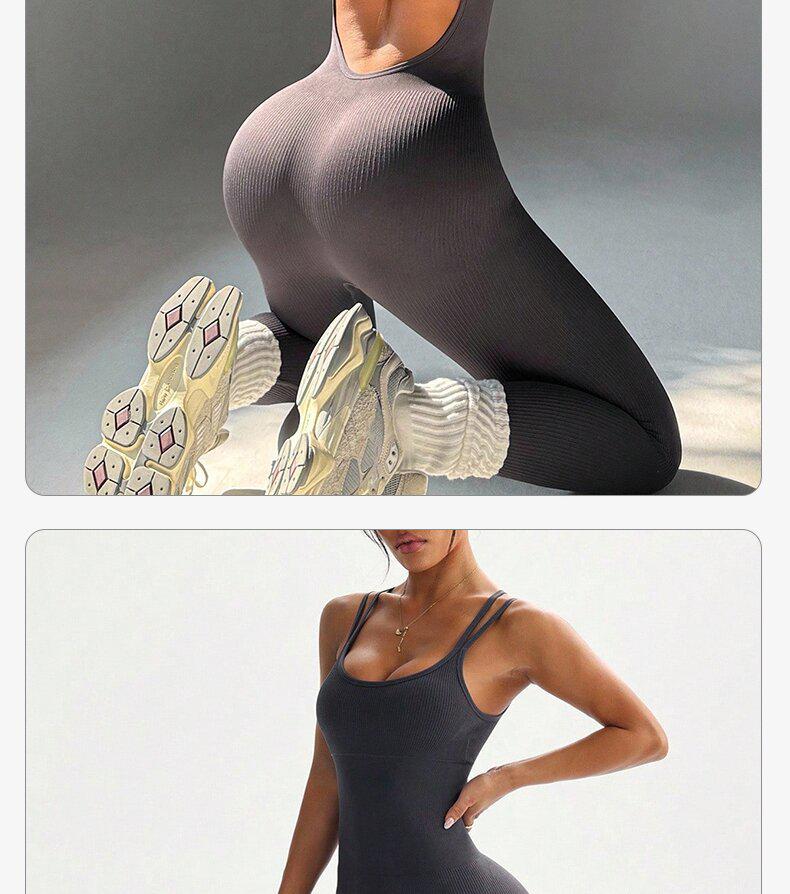 Stilvoller Europäischer & Amerikanischer Body Shaping Yoga-Bodysuit - Schlankmachend, Po-Hebend, Enganliegend für Laufen & Fitness