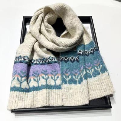 2025 Damen Retro Woll-Jacquard-Strickschal - Gemütlicher, vielseitiger Winter-Halswärmer im koreanischen Stil für Weihnachten und Herbst