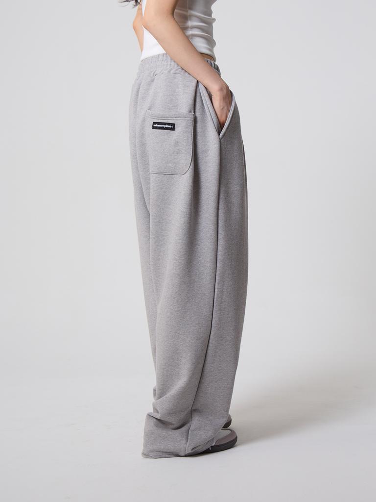 UNKNOWN PLANET [Fleece-Lined Version Added] Daily Double-Pleat Wide Sweatpants Gray