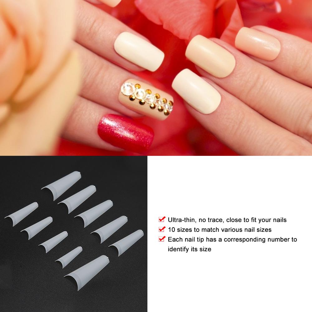 500 Stück Falsche Nagelspitzen Künstliche Französische Halbmaniküre Nagelspitzen Nailart-Zubehör Naturfarbe