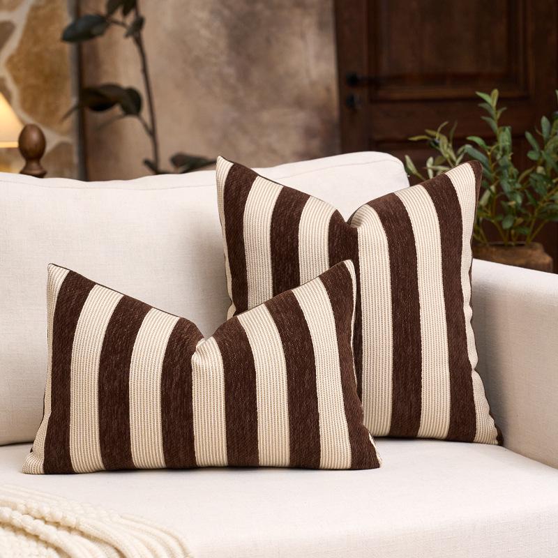 Randigt Chenille Dekoradopplagg - Modern Bohemisk Stil (Ingen insats)