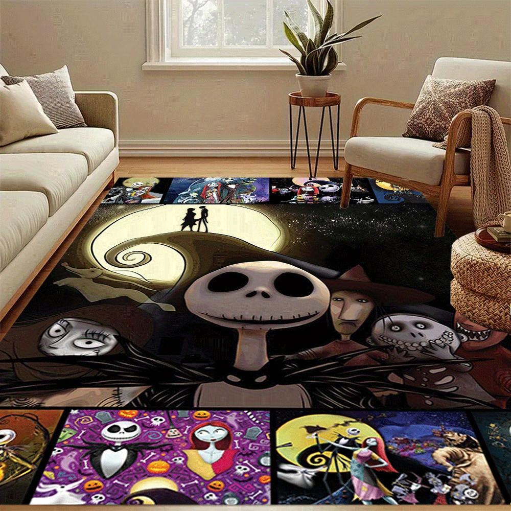 1pc The Nightmare Before Christmas Carpet Area Rug, Bedroom, and Playroom - Durable, Stain-Resistant, and Easy To Clean, Living Room, Laundr