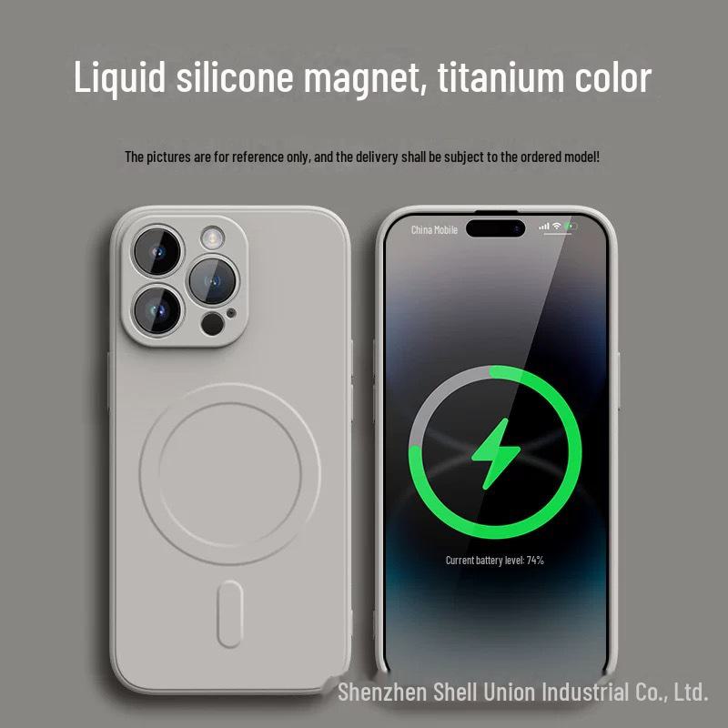 iPhone 15 Magnetic Liquid Silicone Magsafe Case for Apple 14ProMax. Protect your phone with this 12-piece set.