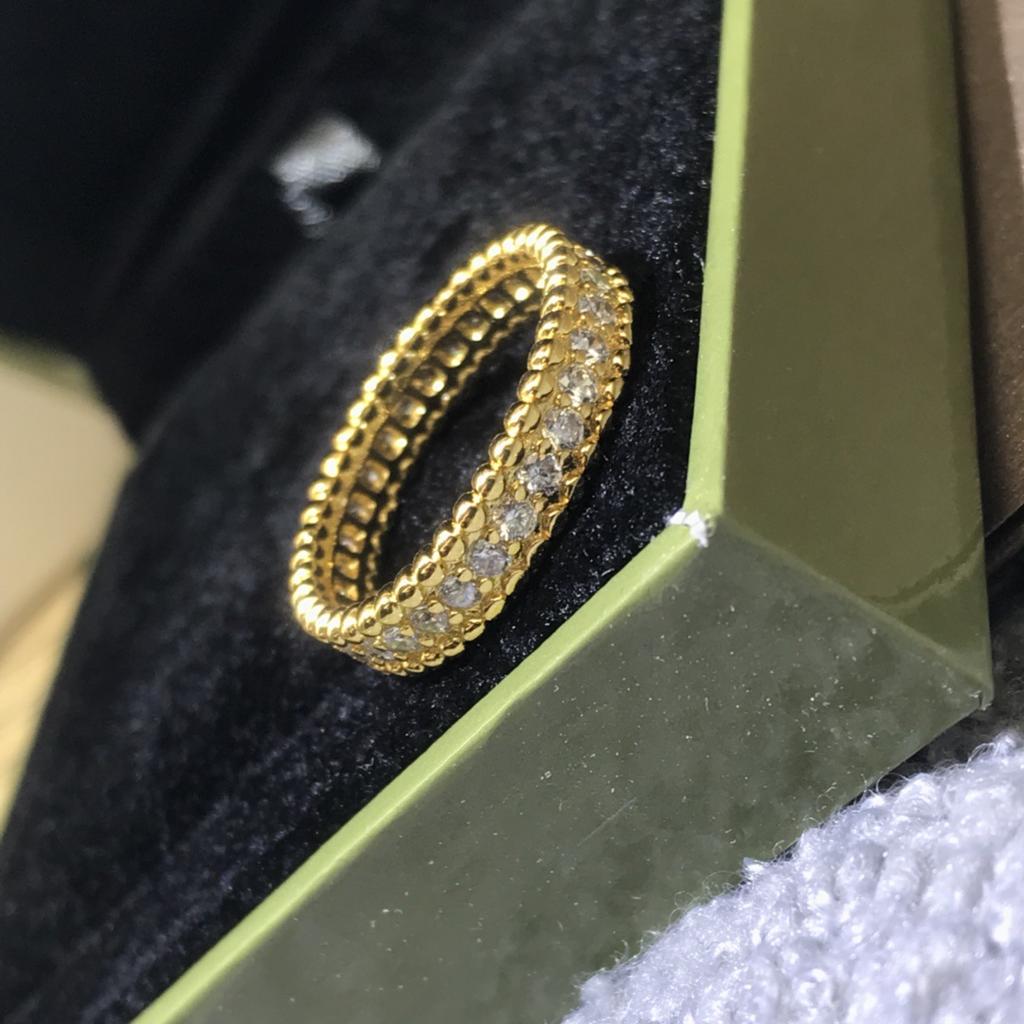 CNC Bead Edge Single Row Diamond Set Diamond Two-in-one Shining Small Waist Men and Women Stacked Ring