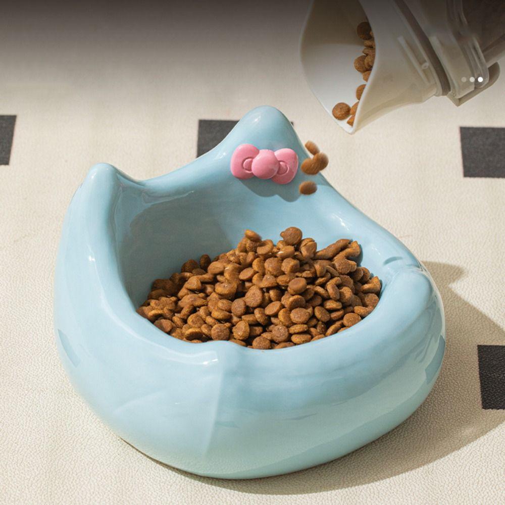Cute Cat Bowl Ceramic Pet Drinking Feeder Pet Supplies Dog Food Feeding Basin  Water Container