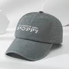Poppy Letters Three-dimensional Embroidered Baseball Cap Classic Washed Old Retro Peaked Cap Soft Top Adjustable
