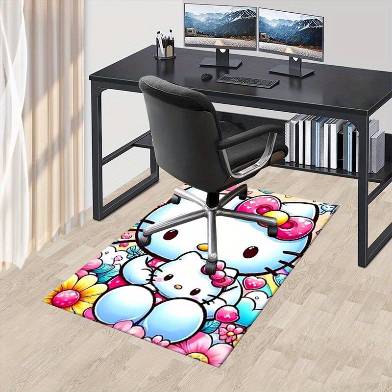 1pc HelloKitty Soft Printed Area Rug, Office Carpet, Under Chair Protector Blanket for Bathroom, Living Room, Bedroom, Laundry 75x90cm