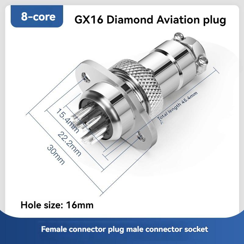 

Diamond-shaped aviation plug socket GX16-2 3 4 5 6 7 8 9P copper-plated silver soldering foot electric glue wooden female head