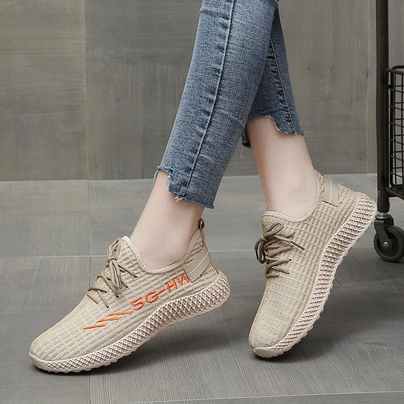 Foreign Trade Women's Shoes 2025 Spring and Autumn New Sports Shoes Women's Breathable Fly-woven Casual Shoes Lightweight Fly-woven Running Shoes
