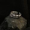 Adjustable Open Finger Ring With Twisted Rope Design Sterling Vintage Boho Minimalist Jewelry Women Men