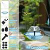 Solar Bird Bath Fountains Pump Plastic Outdoor Hanging Hummingbird Feeder Birdbath with Metal Hook Yard Patio Garden Decoration