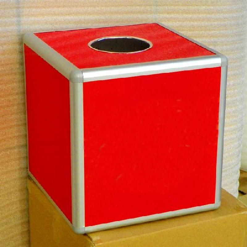 

Festive Red Box for Raffle and Lucky Draw - Large, Medium, Small Sizes for Weddings & Meetings Small: 20x20x20 cm