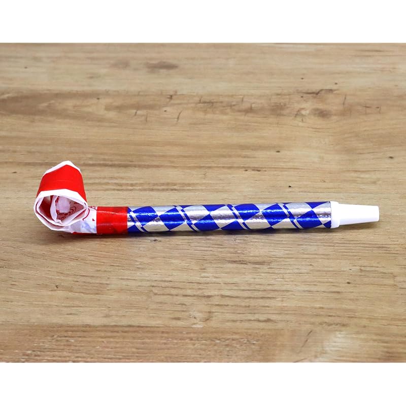 Japanese-made Traditional Toy, Retractable Party Blower (12-piece Set, Assorted Colors)