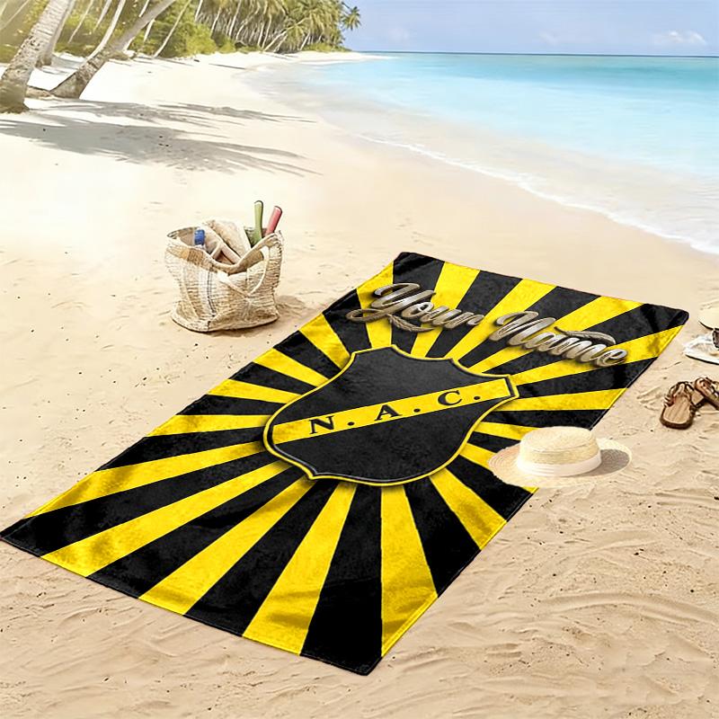 Name Custom NAC Breda Print Beach Towel, Large Soft Quick Dry Towel for Beach Camping Swimming