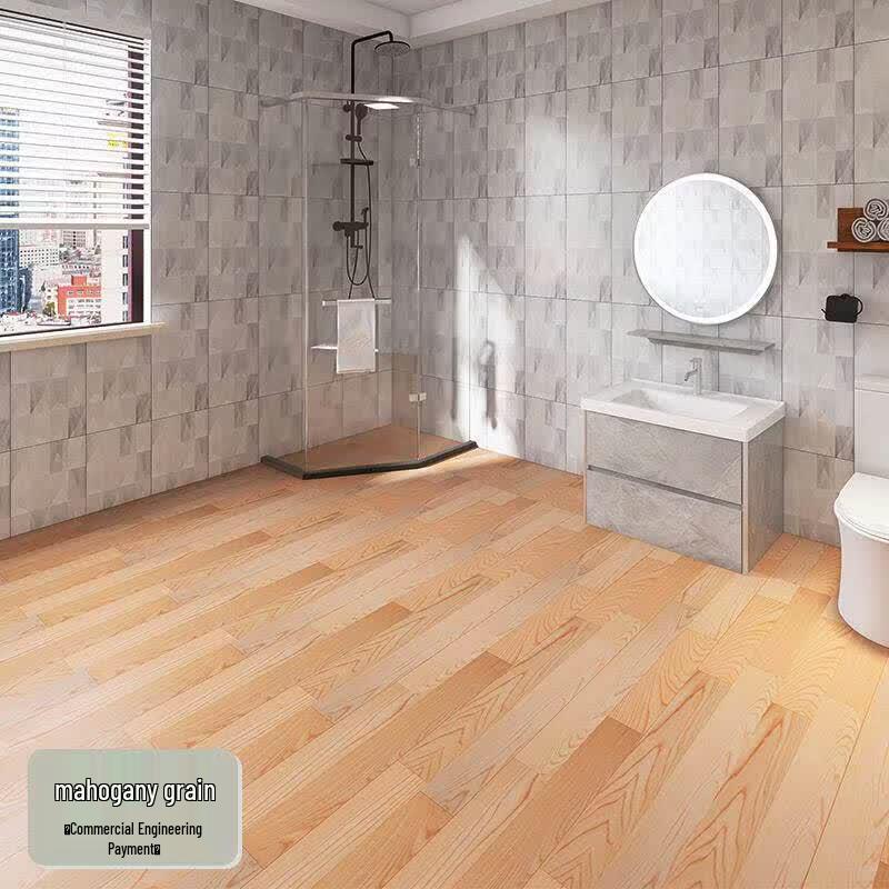 Rongyu 1.8mm Red Wood Grain PVC Floor Sticker