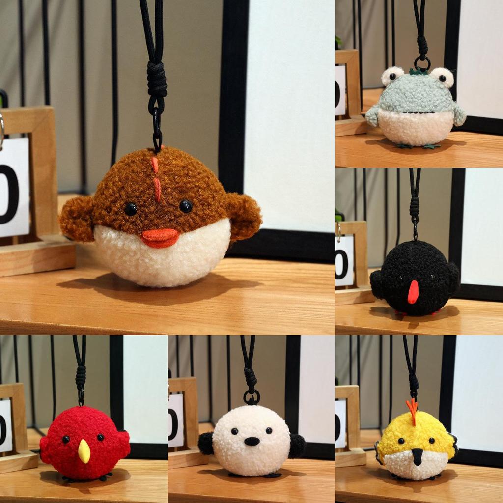 Chick Cute Sparrow Crow Cartoon Plush Keychain Toy Bag Ornament Accessory