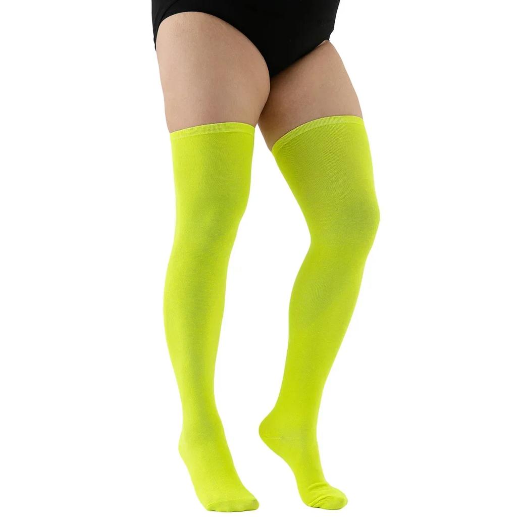 Thigh High Socks Women Plus Size Stockings Oversized Ladies Knee Sock Large Big Long White Socks Black Striped 3Xl
