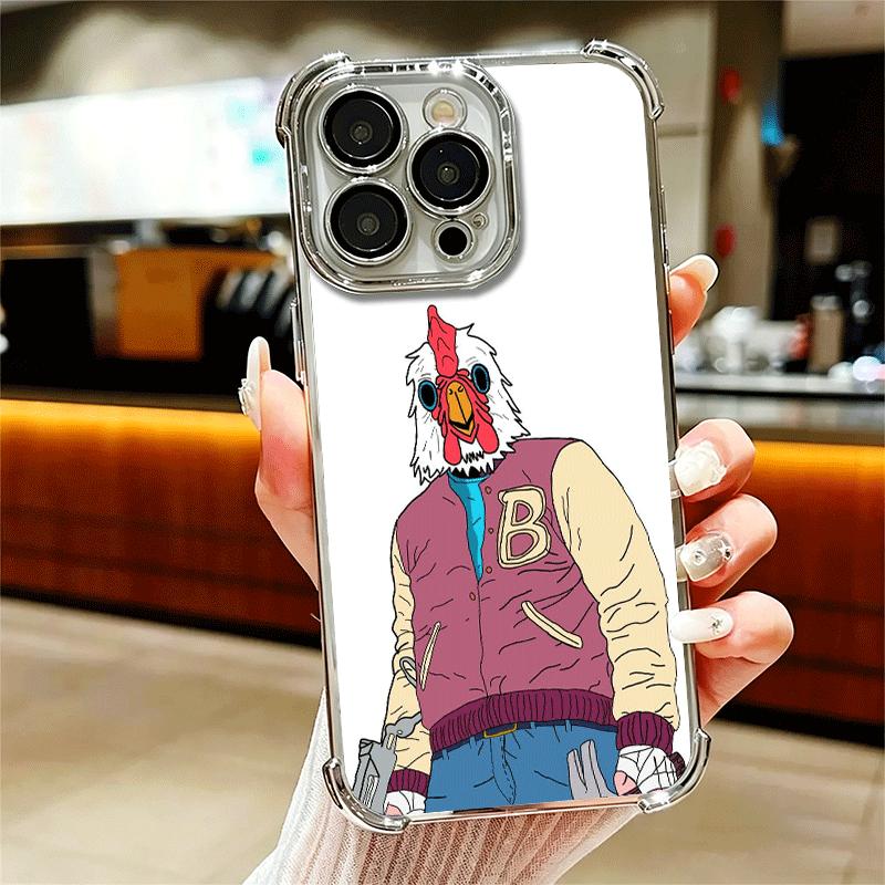 H-Hotline M-Miami Game Plating Phone Case For Iphone 16 17 Pro Max Air 16E 14 15 Plus 12 13 Mini Anti-Fall Airabag Cover