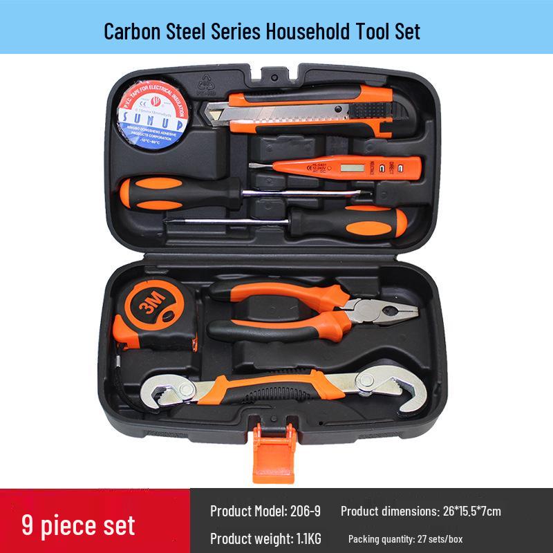 Carbon Steel Hand Tool Kit for Home, Vehicle, and Auto Repair