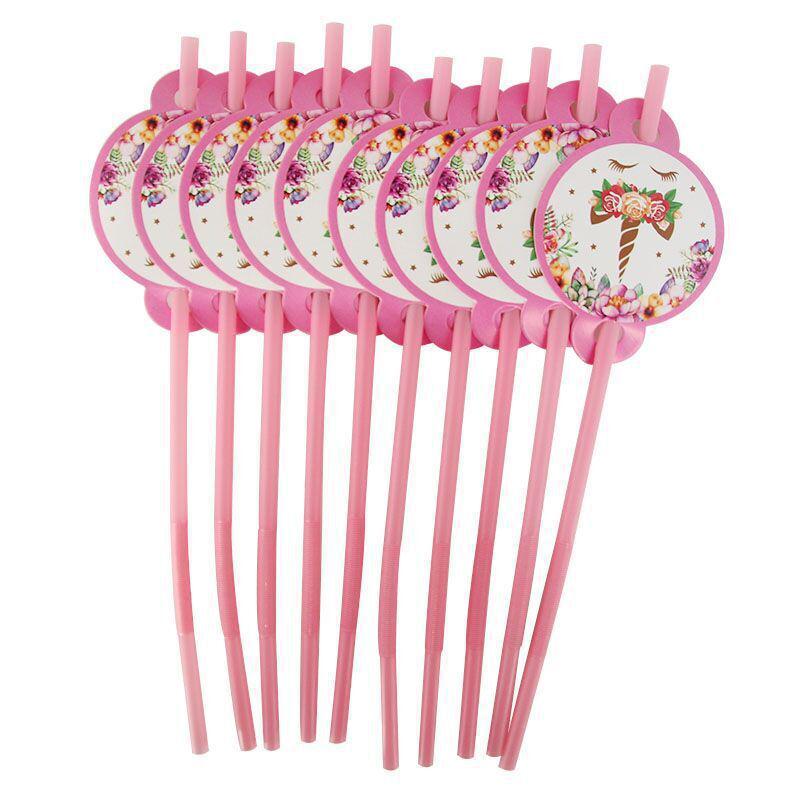 

Набір для вечірки з єдинорогами: Рожеві паперові тарілки, серветки, столові прибори та скатертина для дитячого дня народження.