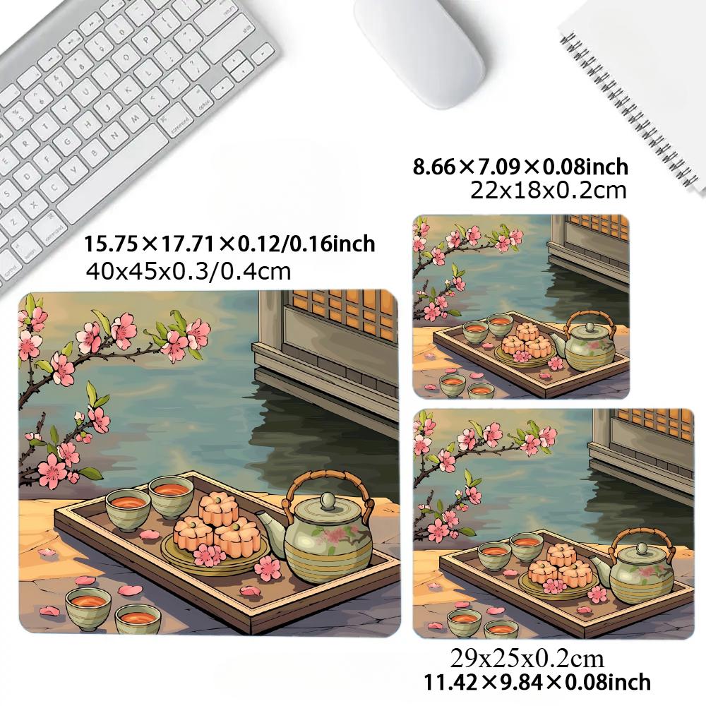 1PC XS Tea Mouse Pad with Stitched Edge Gaming Mousepad Small Non-Slip Rubber Base Washable Portable for Office Home 450x400mm