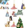 Fröhliche Weihnachten Disney Prinzessin Acryl Anhänger Ornamente für Weihnachtsbaumschmuck