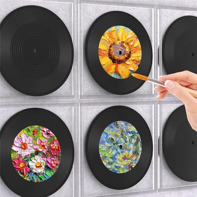 B97A-6Pcs Records Decorations Rock 70'S Wall Vinyl Records And Roll Music Party Decorations For Disco Birthday Music Theme Party