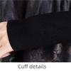Autumn Winter Women's Sweater Dress Knitted Patchwork PU Leather A-Line Dress Plus Size Knitted Dress