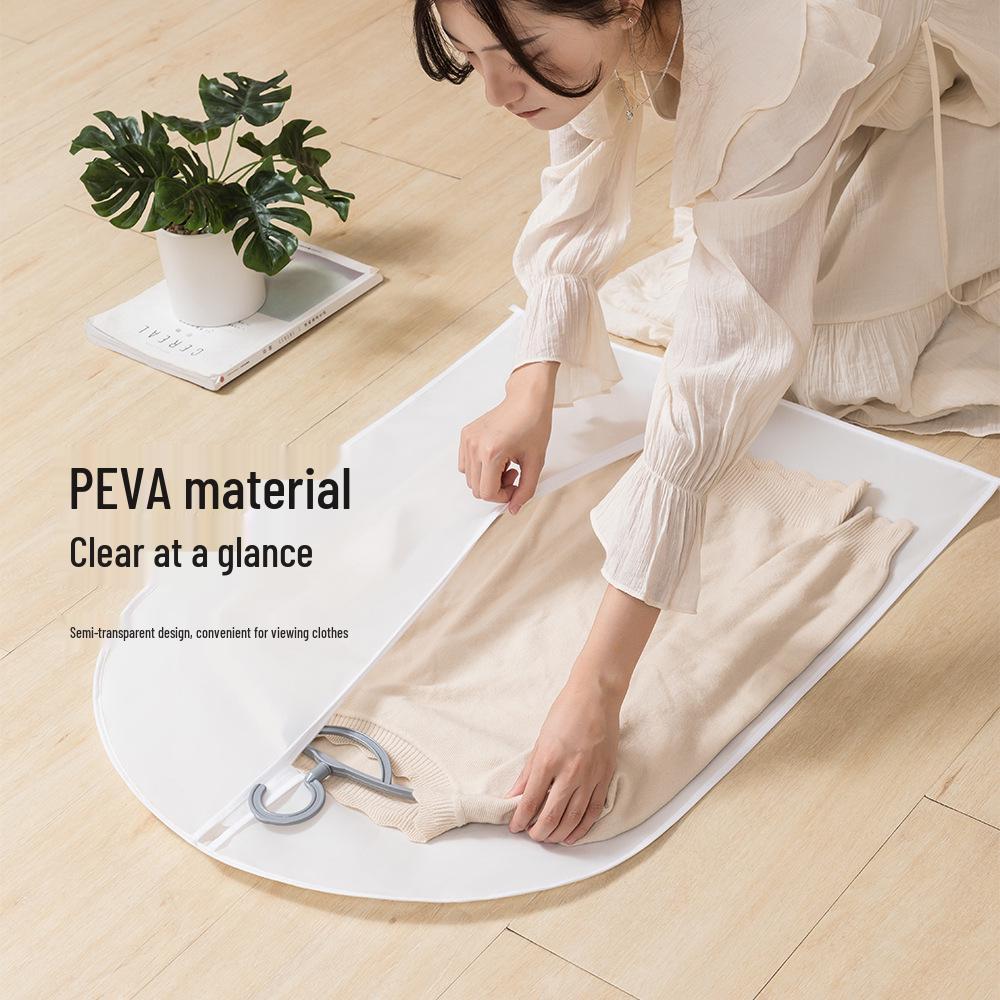 Clear Dustproof, Waterproof Suit Bag - Washable, Moisture & Mildew-Resistant Hanging Garment Cover