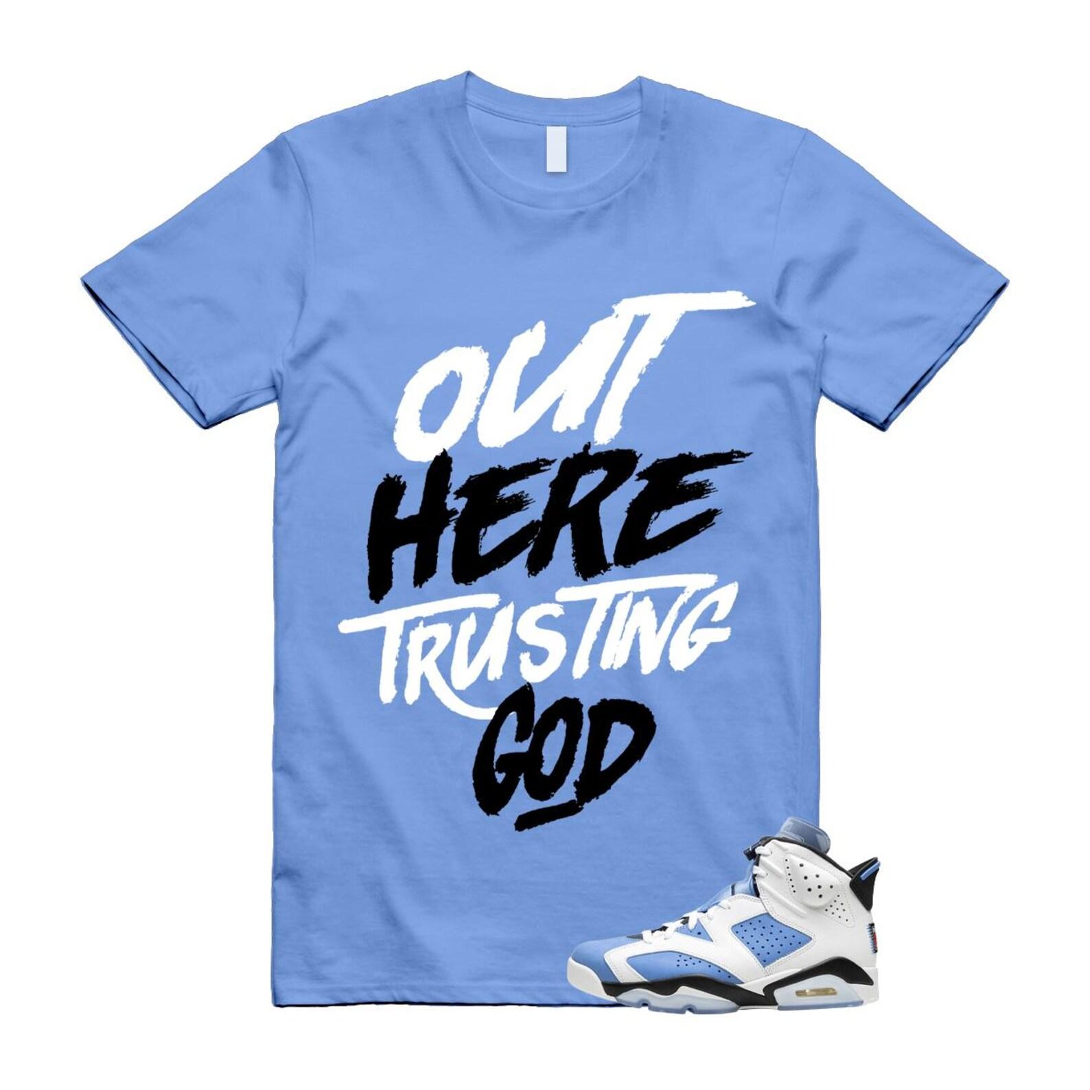 6 UNC White University Blue Black T Shirt Match TG 2XL