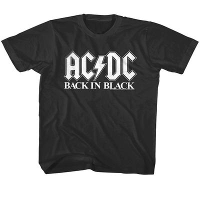 ACDC Back in Black Albumcover T-Shirt Musik Rockband Jungen Mädchen Baby Jugend