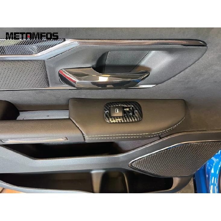 Window Lift Switch Cover Trim For Dodge RAM -2024 2025 Carbon Fiber Ide Armrest Decoration Frame Interior Accessories