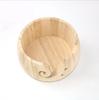 In Stock Solid Wood Round Yarn Storage Bowl with Character Carving