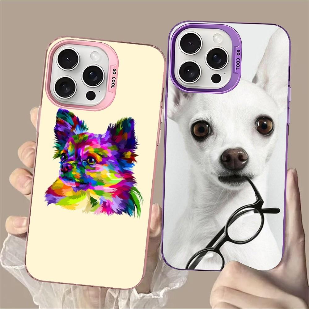 Cute Pet Chihuahua Dog Phone Case For IPhone 16 15 14 13 12 11 Pro Max X XR XSMAX 8 7 Plus Matte Shockproof Back Cover