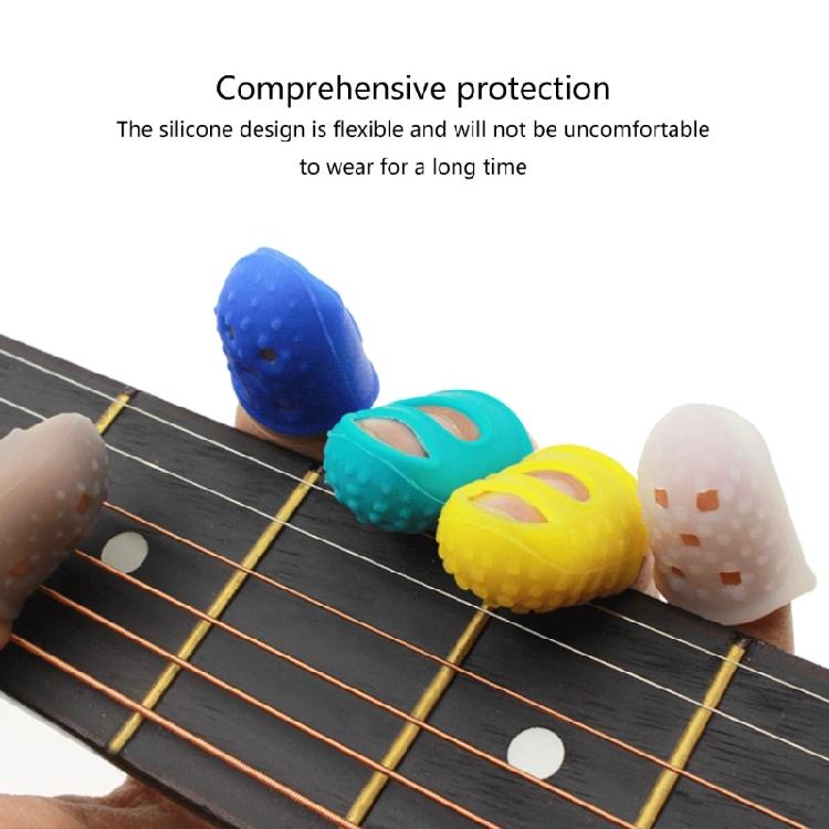 50Pcs Guitar Fingertip Protector NonSlip Breathable Fingertip Protection Covers Caps Silicone Guitar Finger Guards