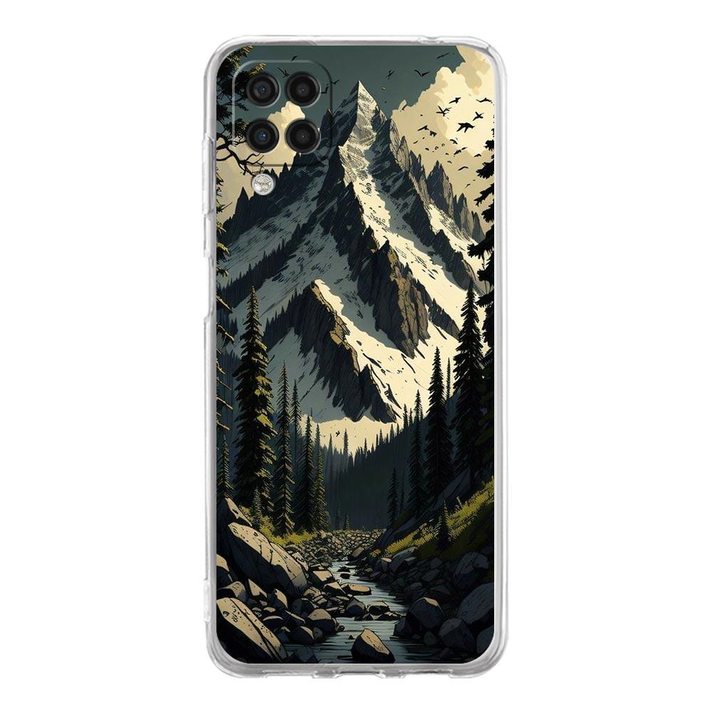 Handyhülle für Samsung A54 A52 A50 A70 A10 A30 A40 A20S A20E A02S A12 A14 A22 A24 A42 A34 A32 5G A04s Hülle Wald Geometrie Holz