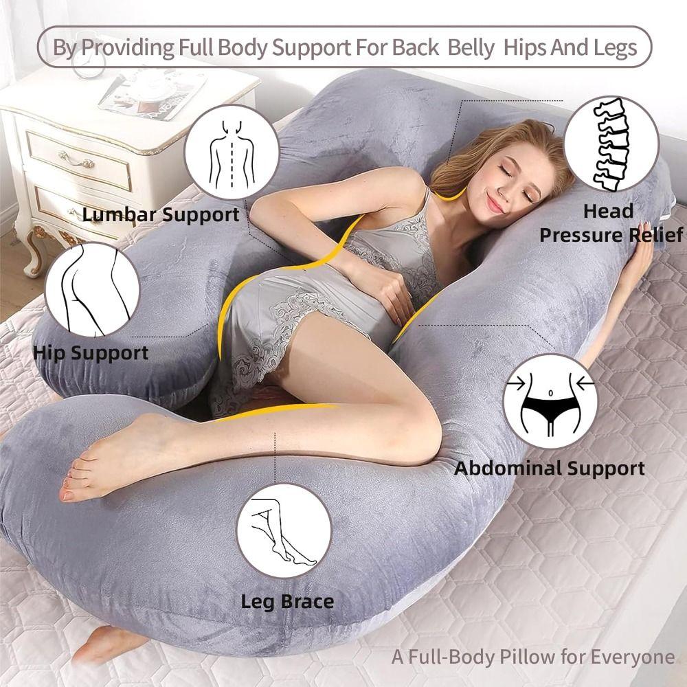 Crystal Velvet Maternity Pillow U Shaped Sleeping Waist Pillow New Full Body Pillow