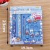 9pcs Cartoon Stationery Gift Set Ruler+ Pen +Pencil Sharpener+Scissors+Clips+ Eraser+Glue Kids School Supplies Prize Box