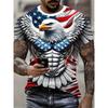 Fashion Men's Crew Neck Short Sleeve 3D Animal Color Printing Animal Short Sleeve Crew Neck T-Shirt