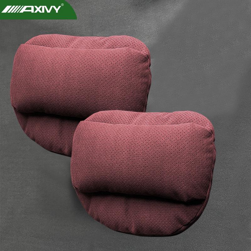 Adjustable Lumbar Support Headrest Cushion for Honda Civic and Mercedes-Maybach - Soft, Perforated Neck Guard.