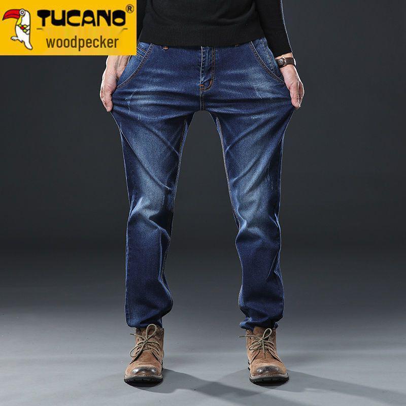 

Woodpecker Men s Elastic Straight-Leg Jeans: Autumn Collection, Loose Fit, Plus Size, Casual Long Pants Size 28 (Waist 2ft1) Good Quality