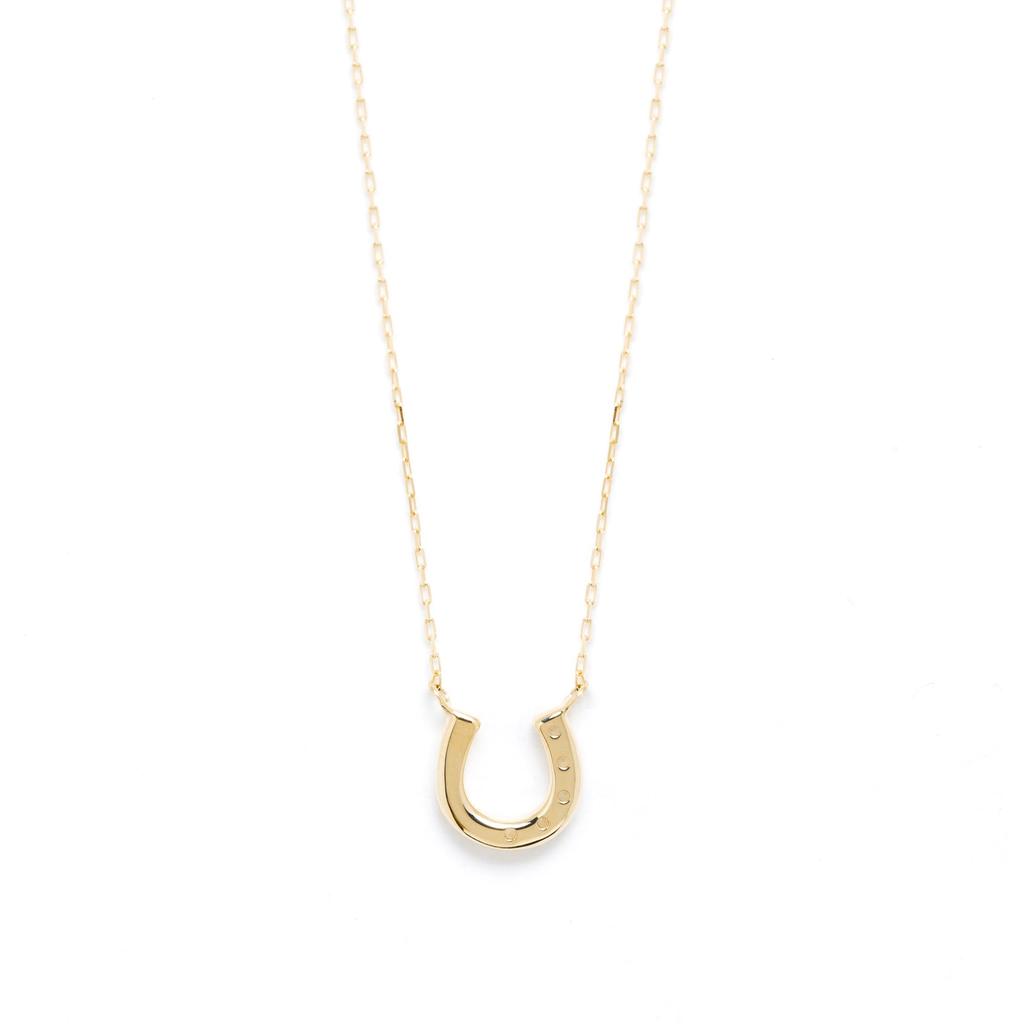 Bloom Official 10K Yellow November White Horseshoe Women's Necklace, Gold, Birthstone, Topaz, Motif, 0351-1311-0041-0000
