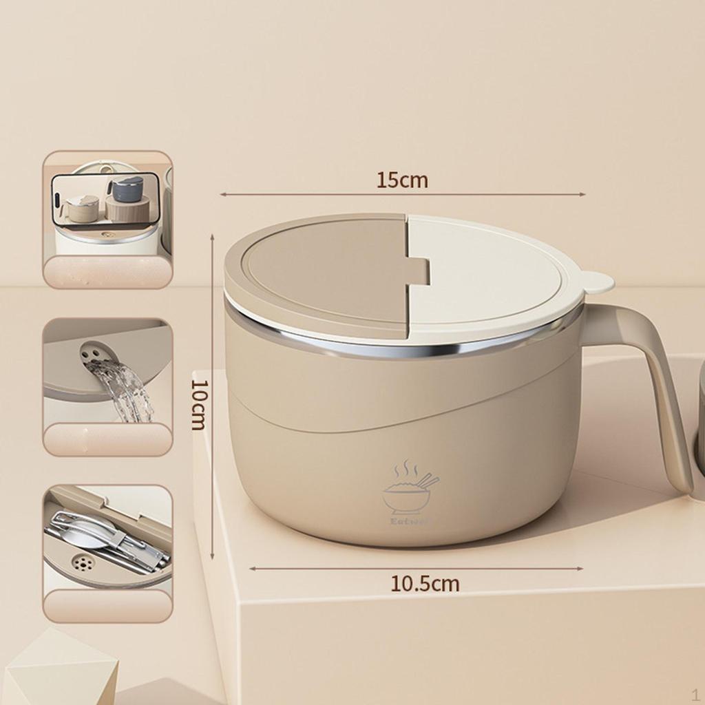 with Lid, Round Soup Bowl, Kitchen Utensil, Household Accessory, Large Capacity Cereal Container,